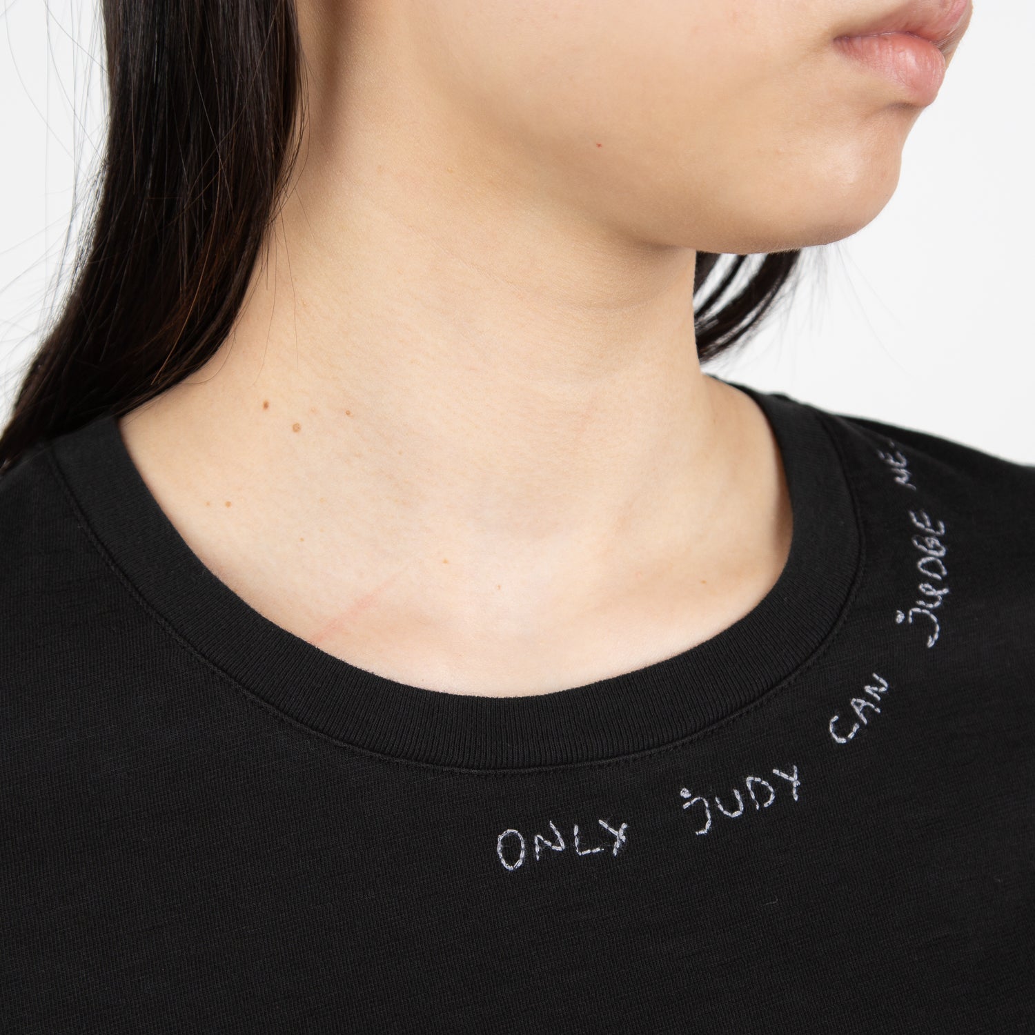 woven black cotton shirt with phrase by Secret Location