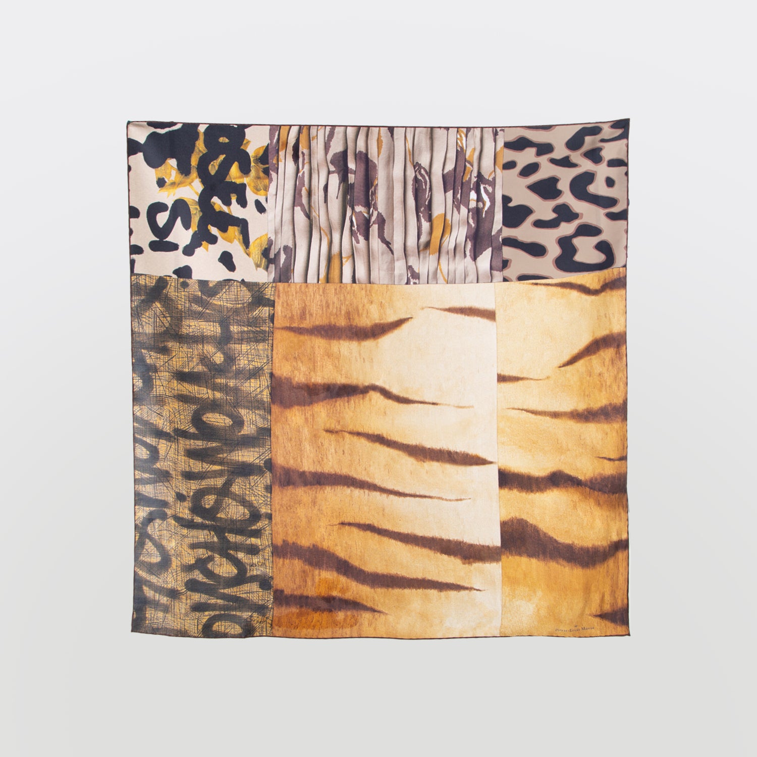 silk print square scarf in multicoloured luxury design