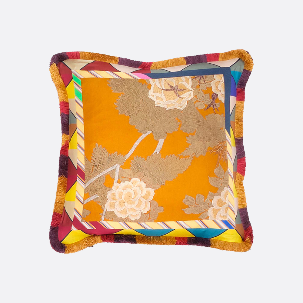 Double Sided Square Cushion, Geometric and Floral