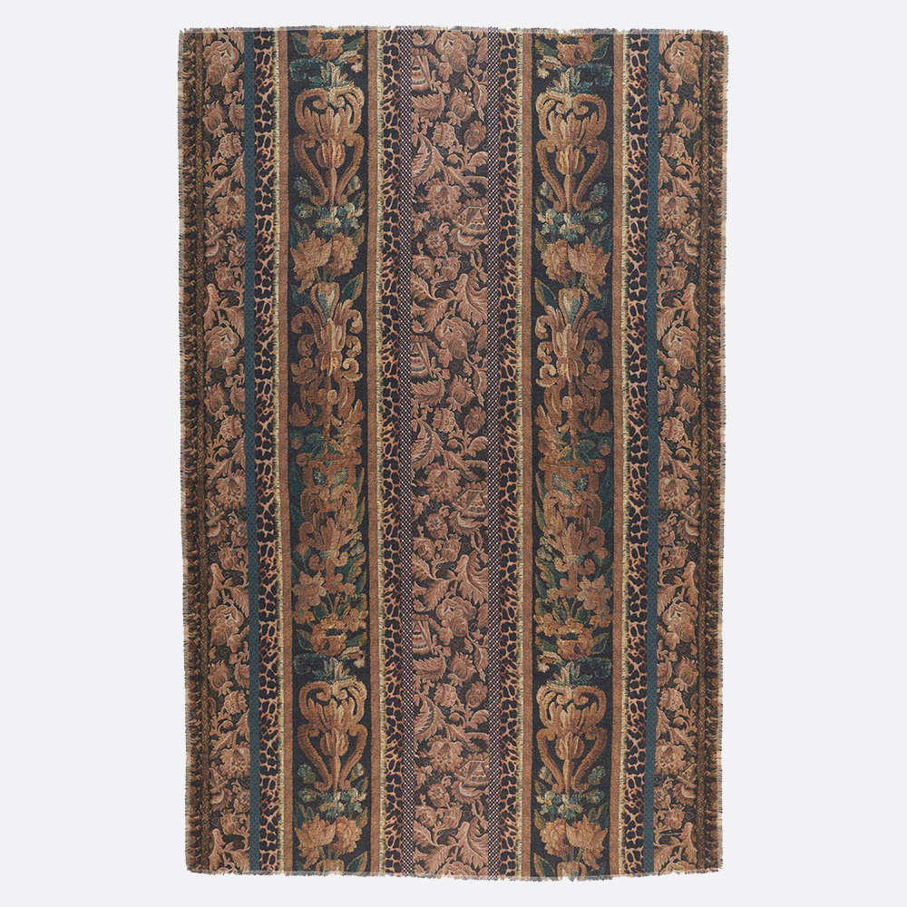 Multi-Panel Print Shawl, paisley and plaid