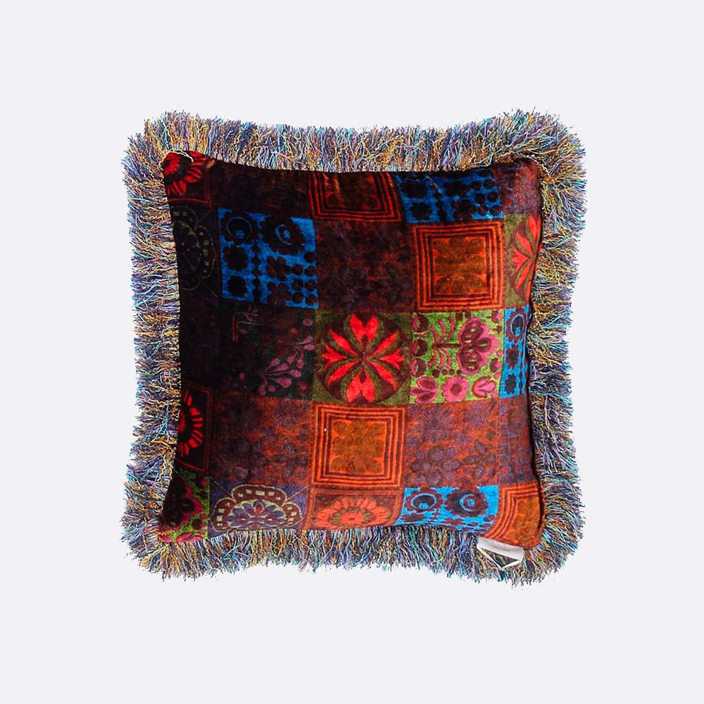 Double Sided Velvet Cushion with Floral Print