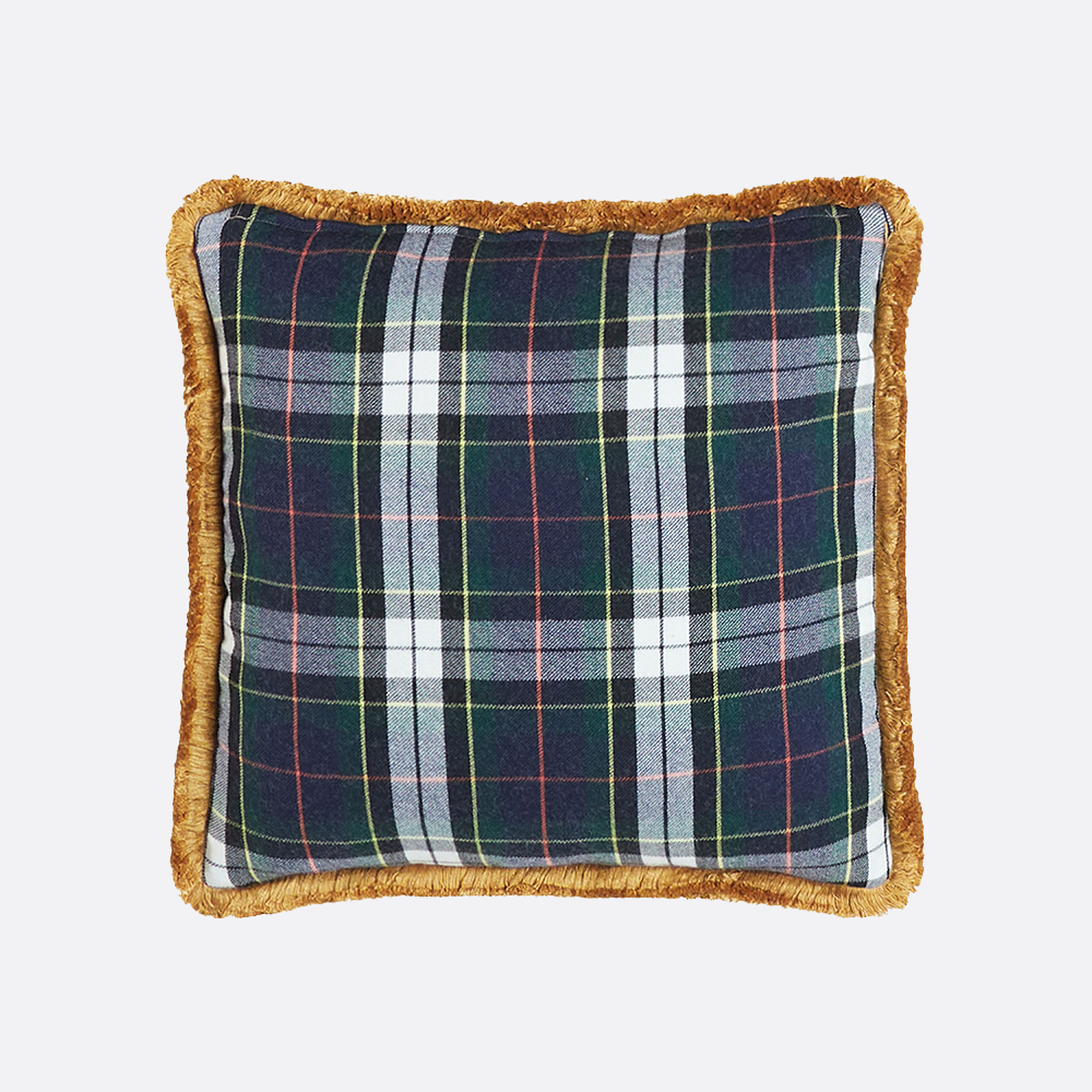 Double Sided Cushion Square, plaid and abstract