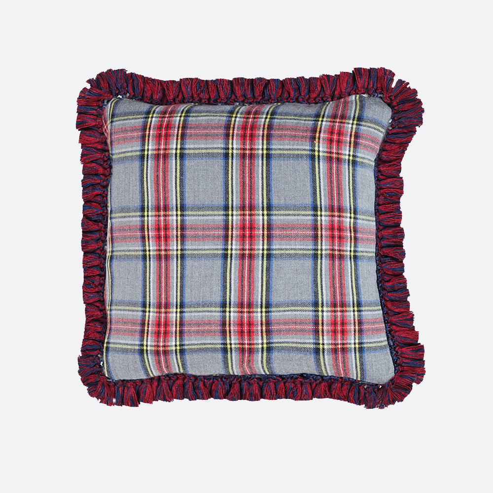 Double Sided Cushion Square, abstract and plaid