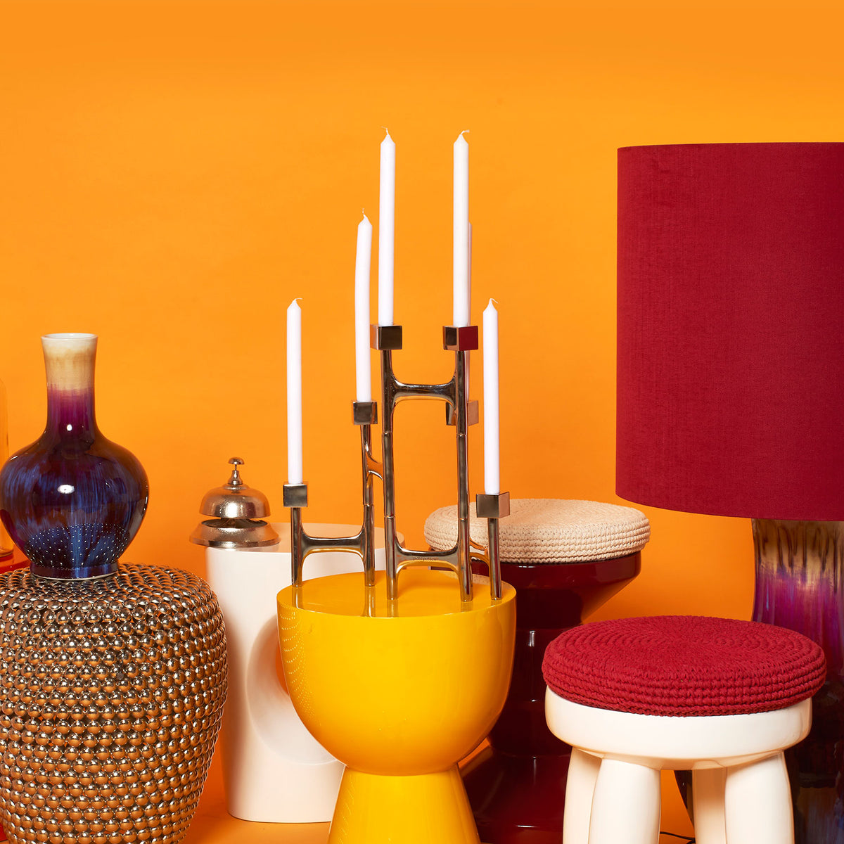 Square Folding Candle Holder, silver, Pols Potten