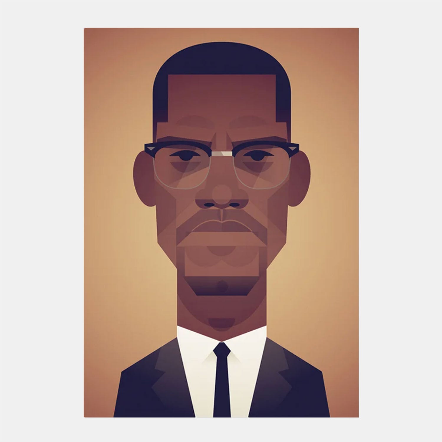Malcolm X portraiture Art by Stanley Chow Prints at Secret Location