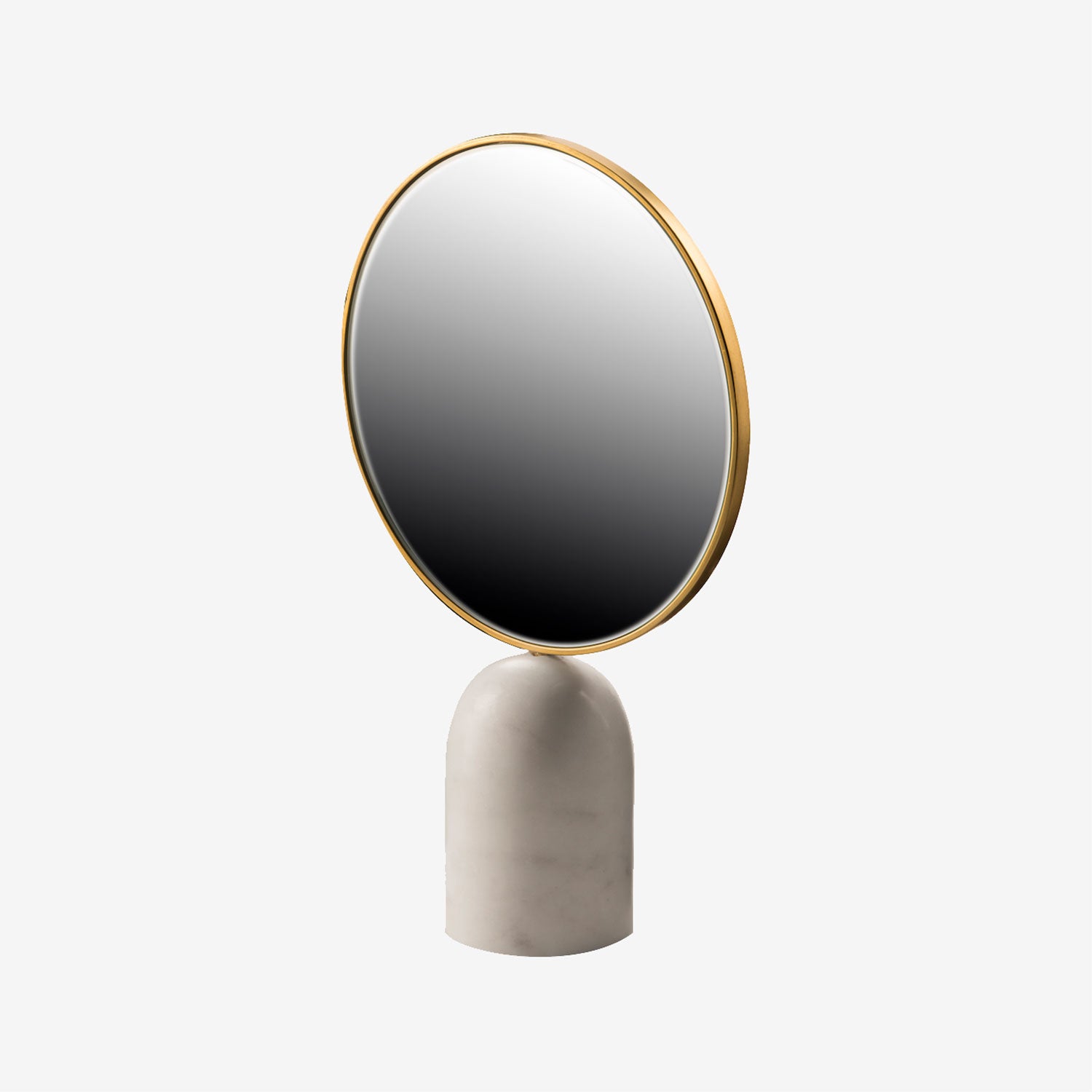 Marble Round Mirror, white