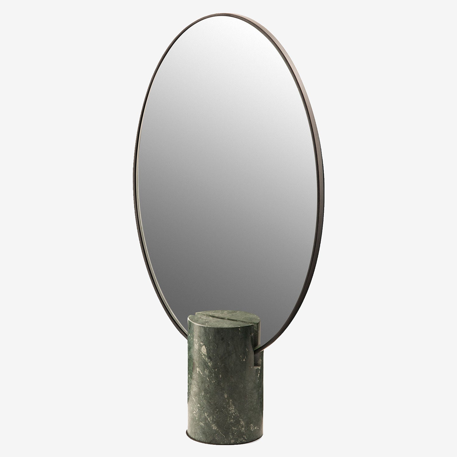 Marble Oval Mirror, green