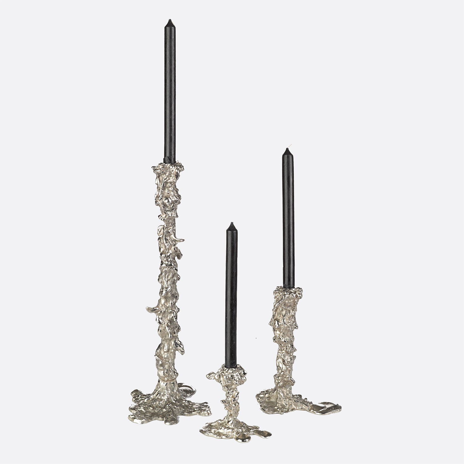 pols potten small drip l shape candle holder silver