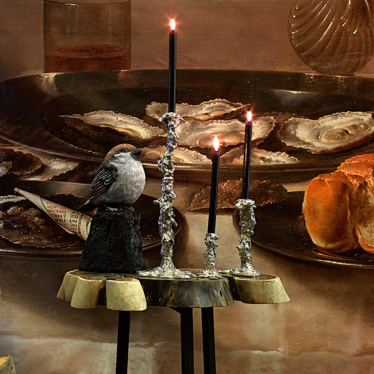 pols potten small drip l shape candle holder silver