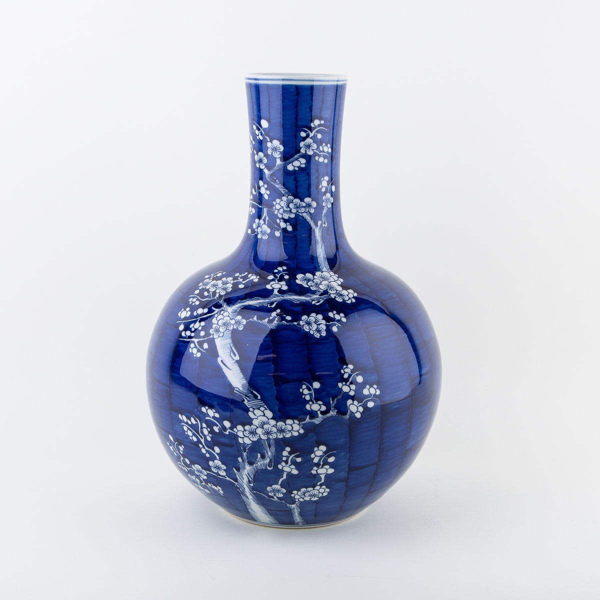 decorative vase in cherry blossom, navy blue by Pols Potten at Secret Location
